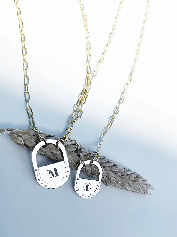 Ladies necklaces casual everyday wear-Miles Personalized Lock Paperclip Necklace