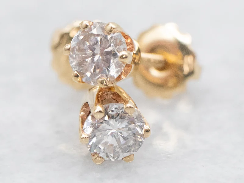 Ladies earrings natural stone designs-Screw Back Diamond Stud Earrings