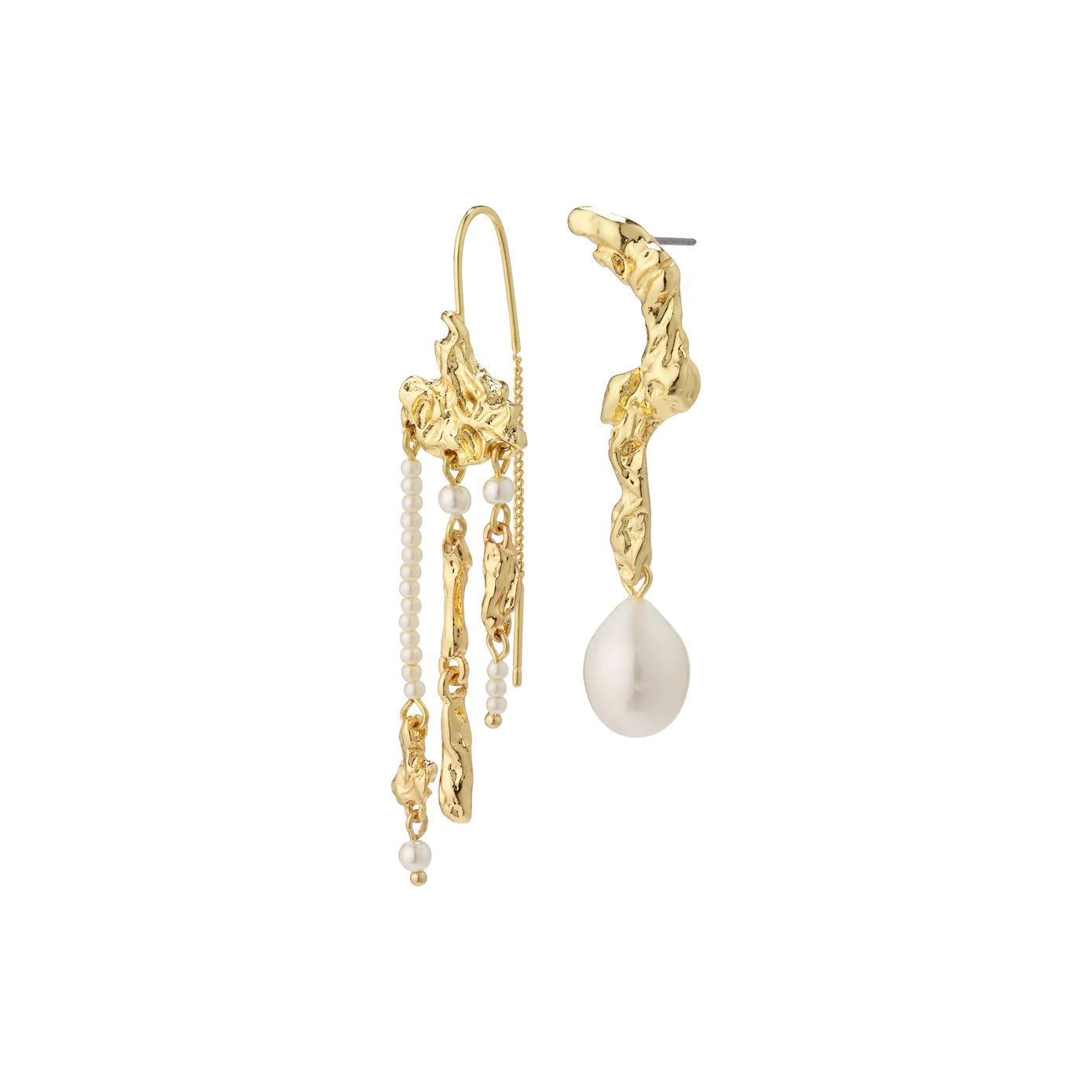 Ladies earrings travel-friendly designs-Moon Gold Plated Earrings