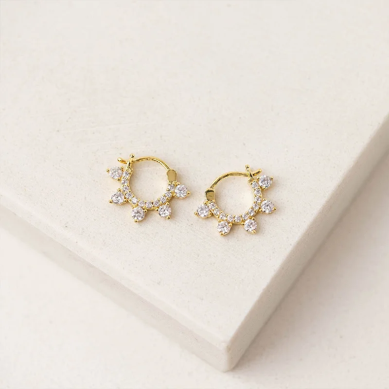 Ladies earrings heart cut styles-Gold Talia Hoop Earrings