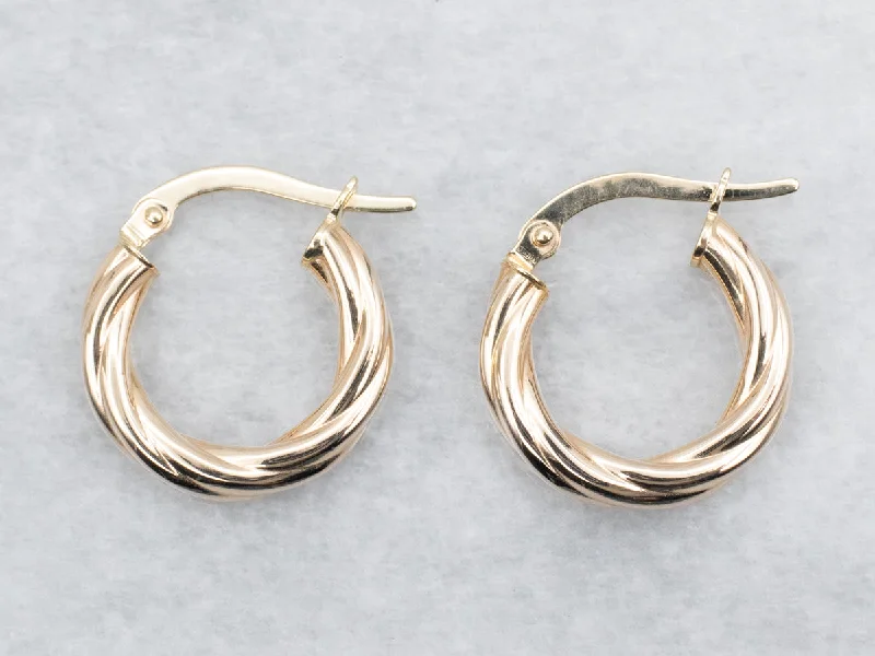 Ladies earrings spinning stud styles-Twisted Hoop Earrings