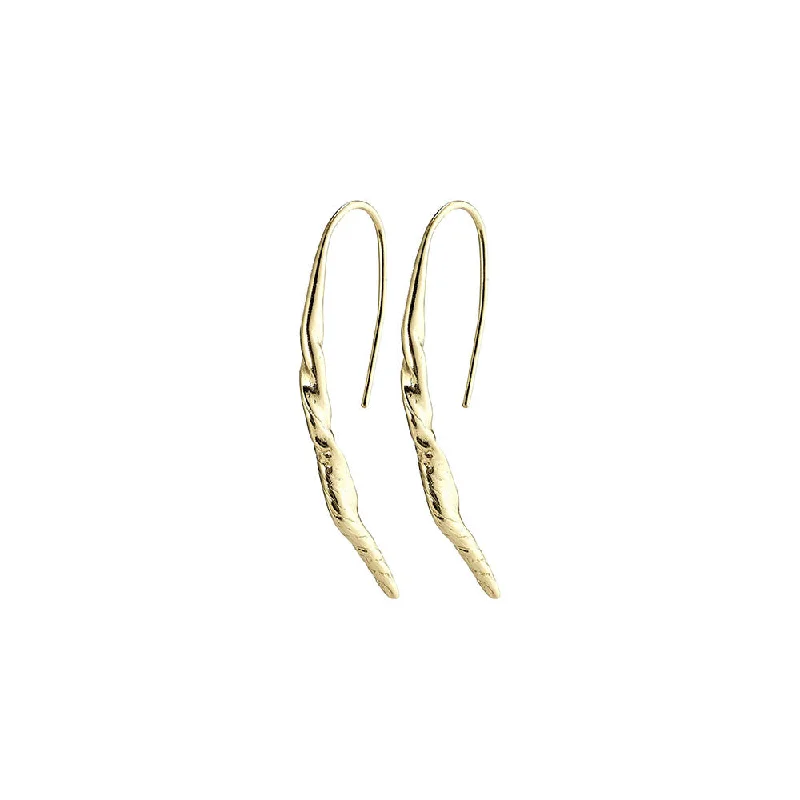 Ladies earrings two-tone earring designs-Heidi Gold Plated Earrings