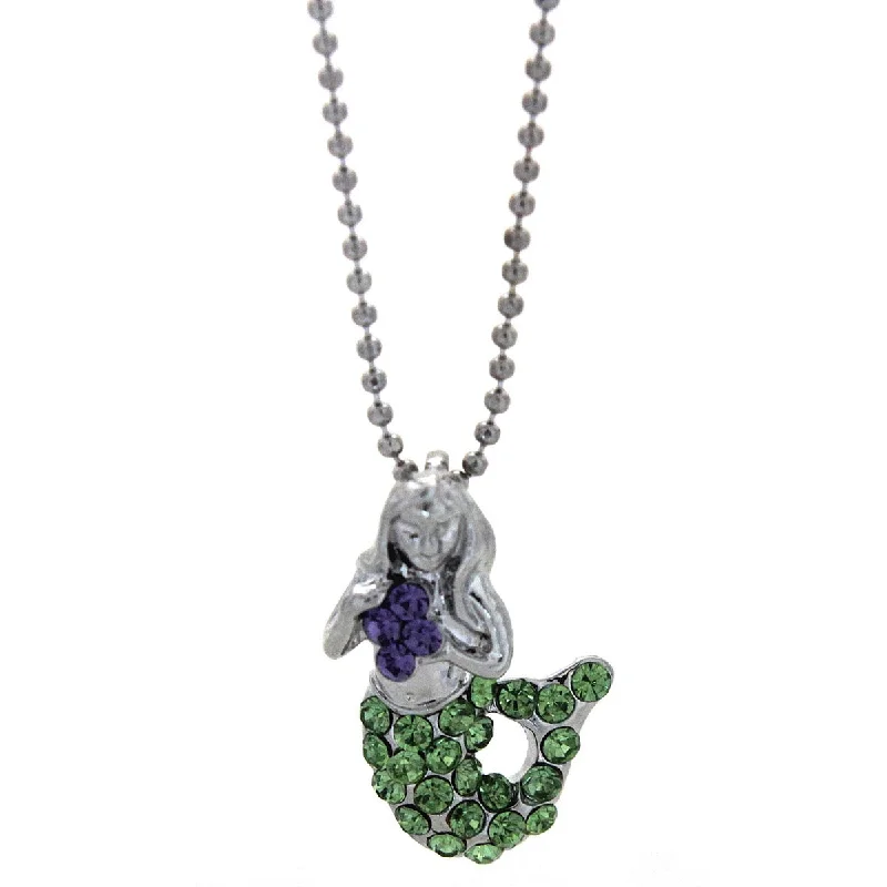 Ladies necklaces comfort curve styles-Mermaid Necklace, Peridot