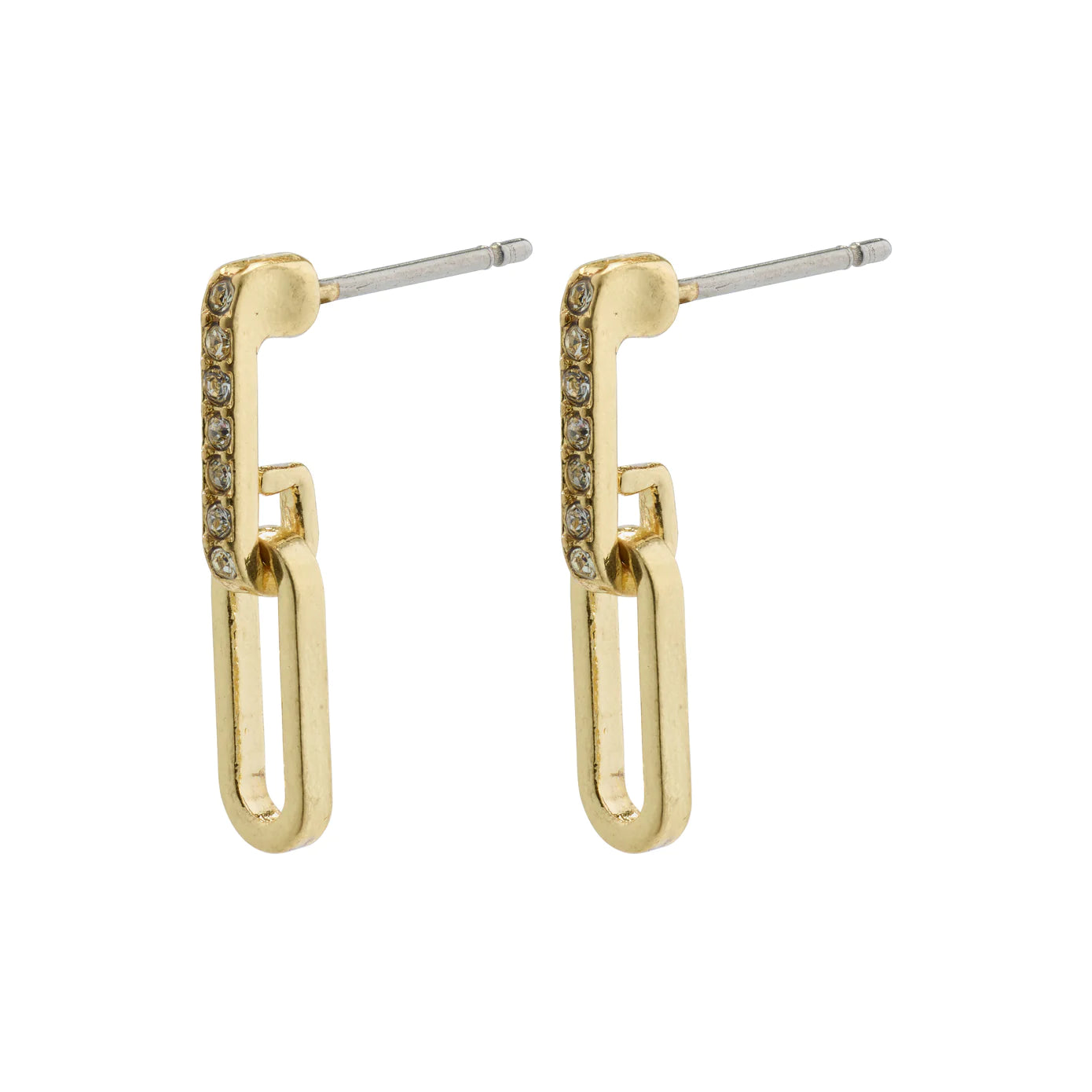 Ladies earrings gold-plated finishes-Elise Gold Plated Crystal Earrings