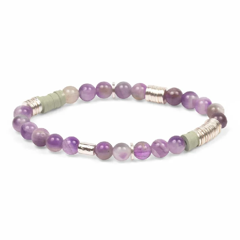 Ladies bracelets gemstone cluster styles-Scout Intermix Stone Stacking Bracelet - Amethyst