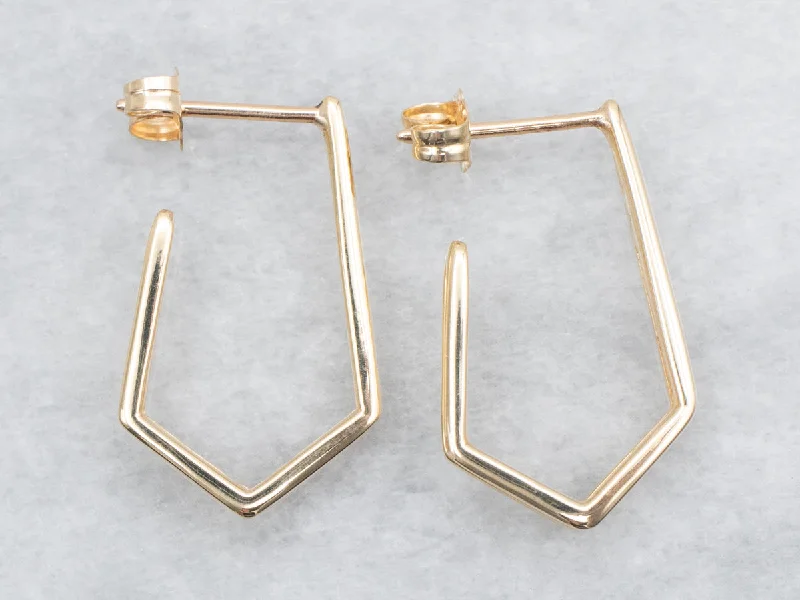 Ladies earrings commitment charm styles-Geometric Hoop Earrings