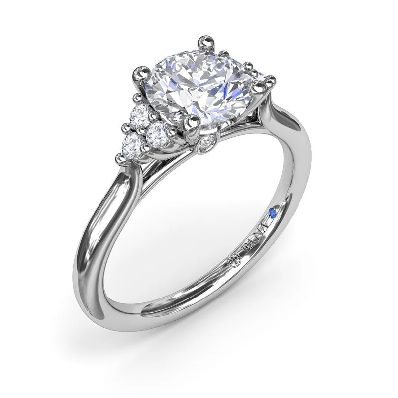 Ladies engagement rings romantic picks-Sophisticated Side Cluster Diamond Engagement Ring