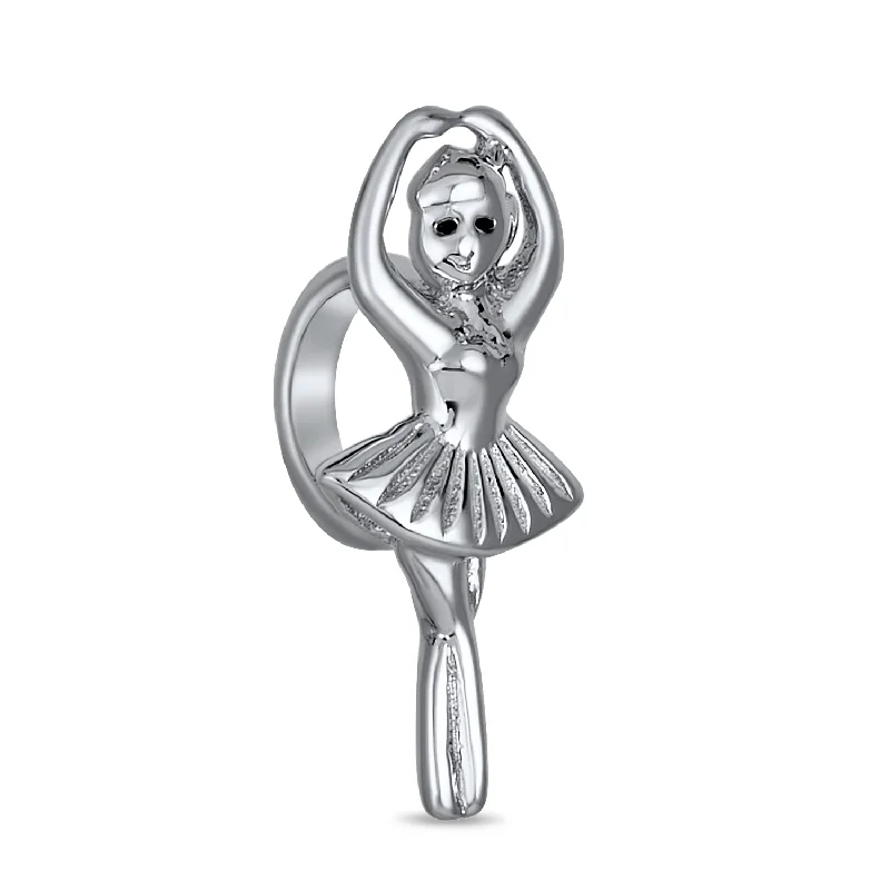 Ladies bracelets elegant timeless looks-Prima Ballerina Charm Bead Sterling Silver for European Bracelet