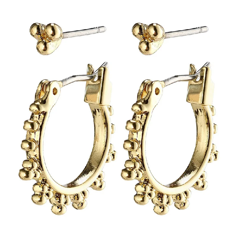 Ladies earrings angled cut earrings-Kate Gold Plated Earring Set