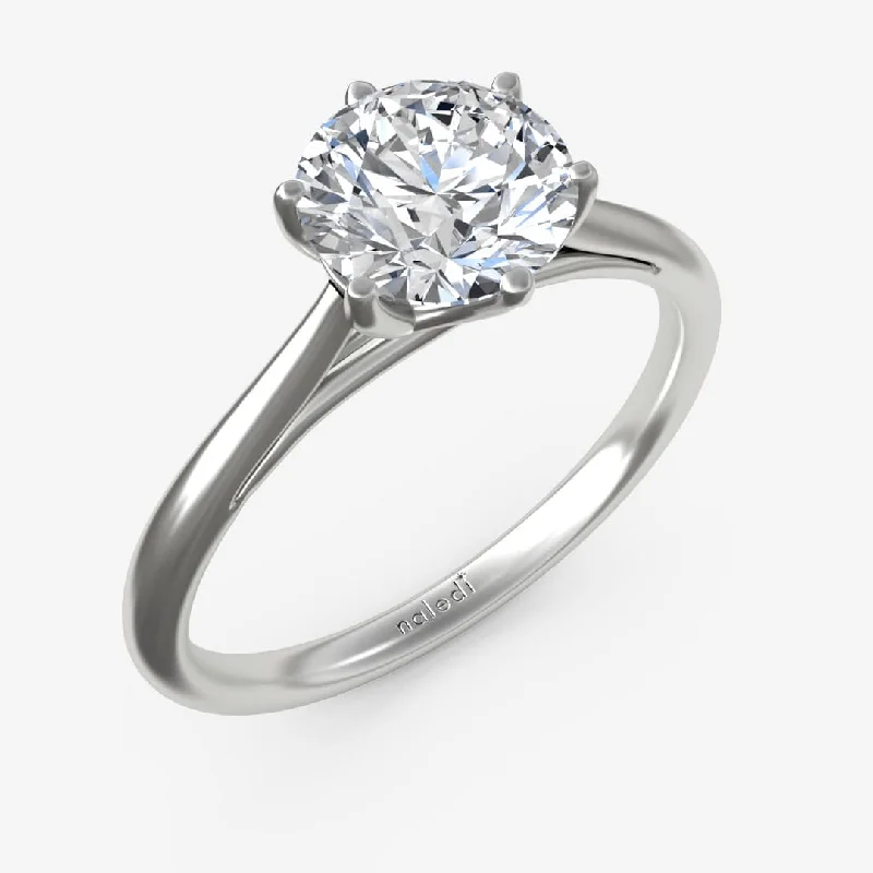 Ladies engagement rings timeless diamonds-6-Prong Solitaire Diamond Engagement Ring