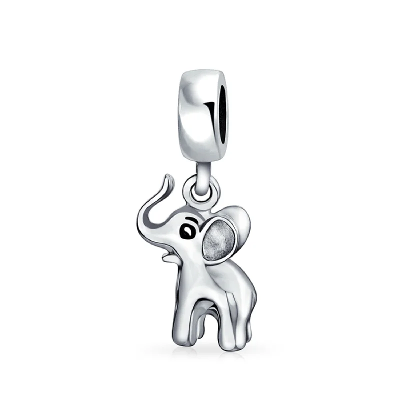 Ladies bracelets graduated size designs-Good Luck Bambi Elephant Dangle Charm Bead Sterling Silver for European Bracelet