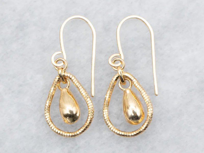 Ladies earrings bold weight earrings-Teardrop Shaped Drop Earrings