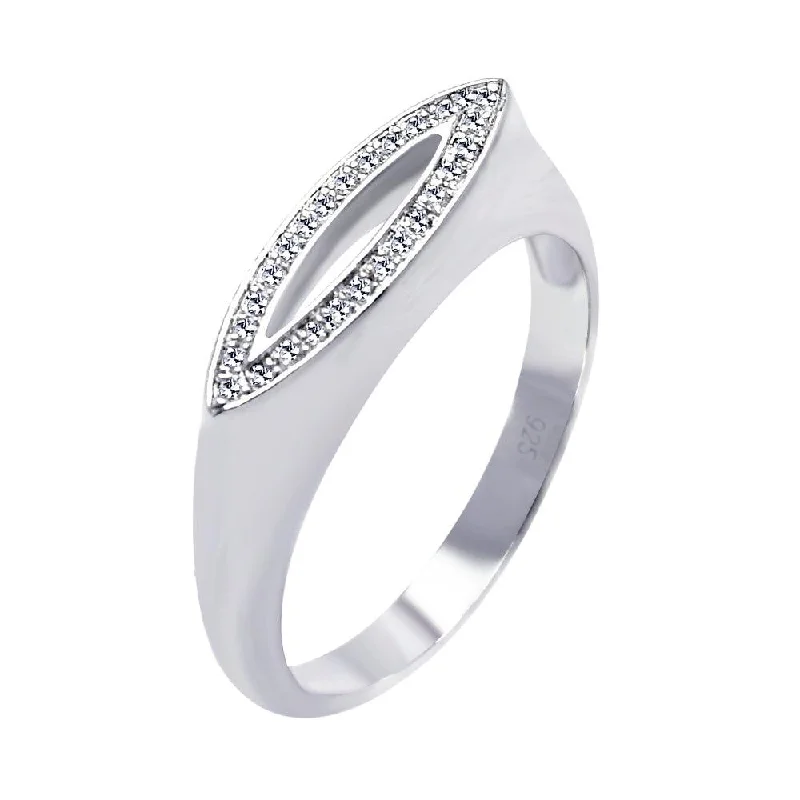 Ladies rings budget-friendly finds-Silver 925 Rhodium Plated Micro Pave CZ Seed Ring - ACR00031