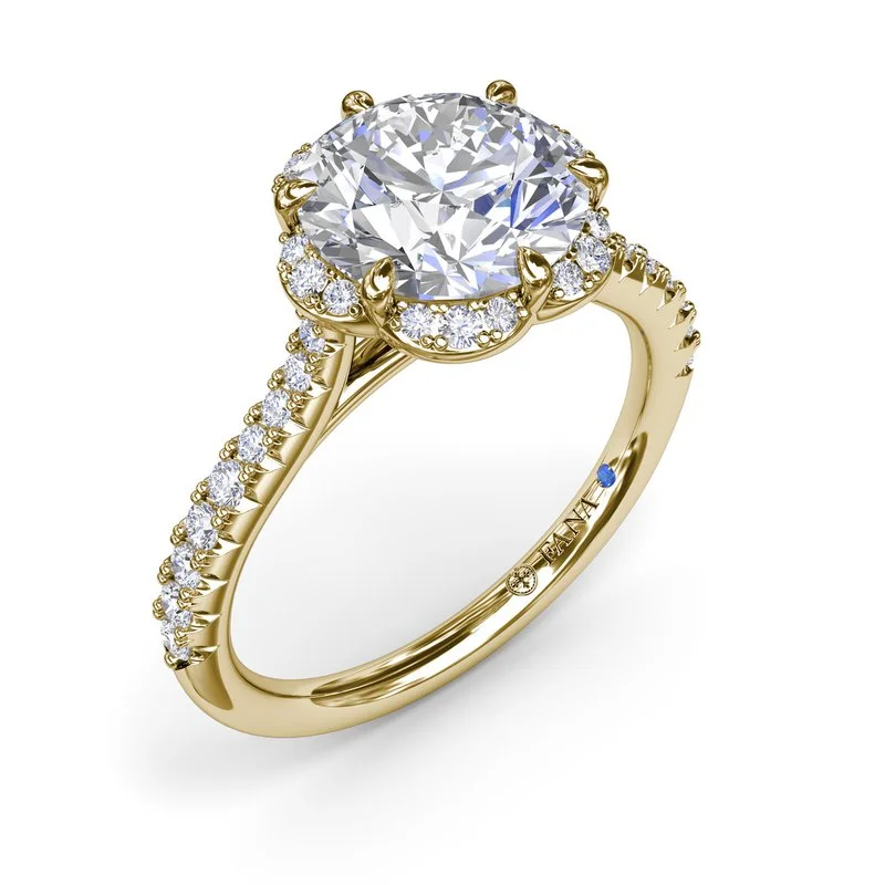 Ladies engagement rings discount offers-Blossoming Halo Diamond Engagement Ring