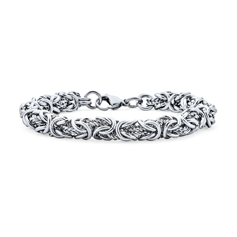 Ladies bracelets Christmas gift designs-Thick Men's Biker Jewelry Chain Link Bracelet GoldSilver 8.5-9 Inch