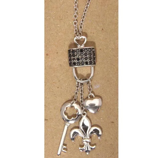 Ladies necklaces sharp edge styles-Fleur De Lis Necklace Sterling Silver