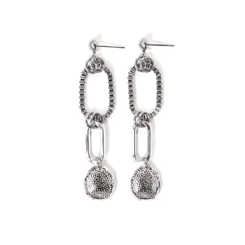 Ladies earrings symmetrical balance styles-Venise Silver Plated Earrings