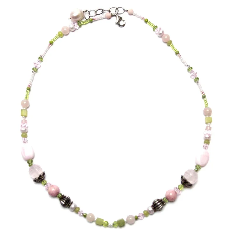 Ladies necklaces summer vibe necklaces-Gemstone Rhodonite Necklace