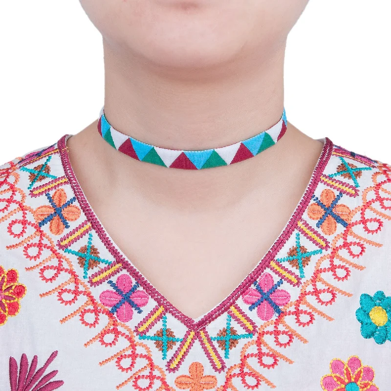 Ladies necklaces blue diamond designs-Sexy Sparkles Women Girls Choker Necklace Choose Black Velvet Chokers, Multi color Triangle Pattern and more