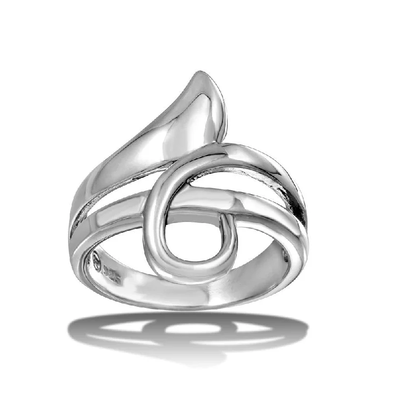 Ladies rings soft glow designs-High Polished 925 Sterling Silver Wrap Ring - CR00724