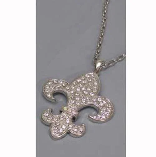 Ladies necklaces trendy fashion picks-Fleur de lis Necklace Silver