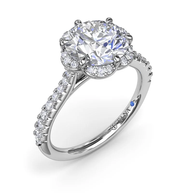 Ladies engagement rings timeless diamonds-Blossoming Halo Diamond Engagement Ring