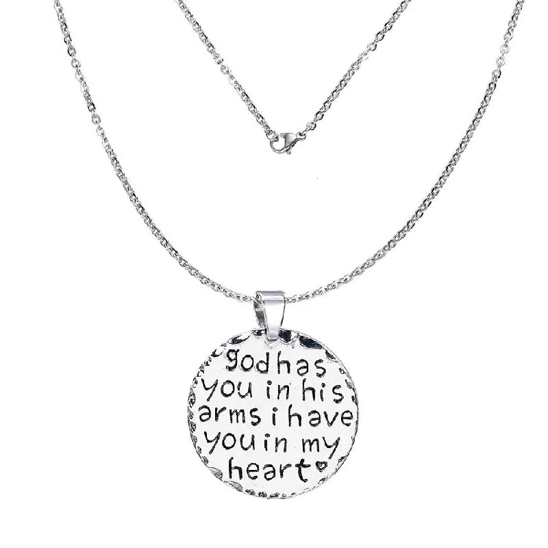 Ladies necklaces metallic sheen styles-inch God has you in his arms i have you in my heartinch  Necklace & Pendant Memorial Sympathy Gift