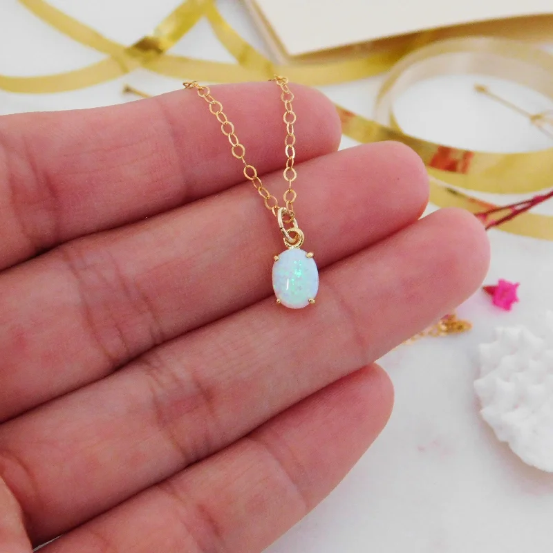 Ladies necklaces ombre effect designs-Kehlani Opal Necklace • 14k Gold Filled Necklace