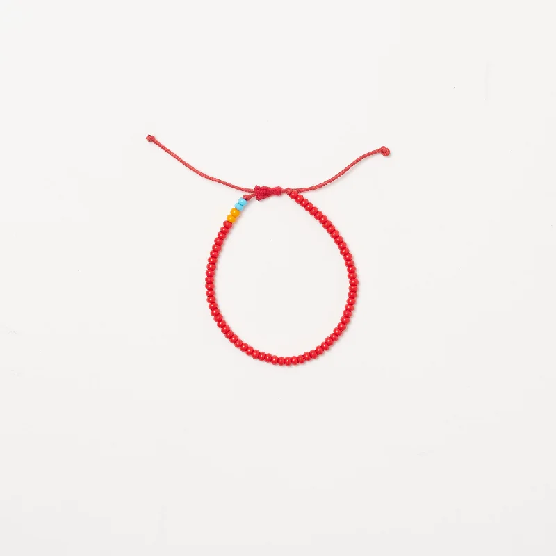 Ladies bracelets social media trends-Single Strand Bracelet - Red