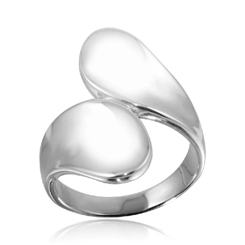 Ladies rings luxury brand picks-High Polished 925 Sterling Silver Simple Wrap Ring - CR00795