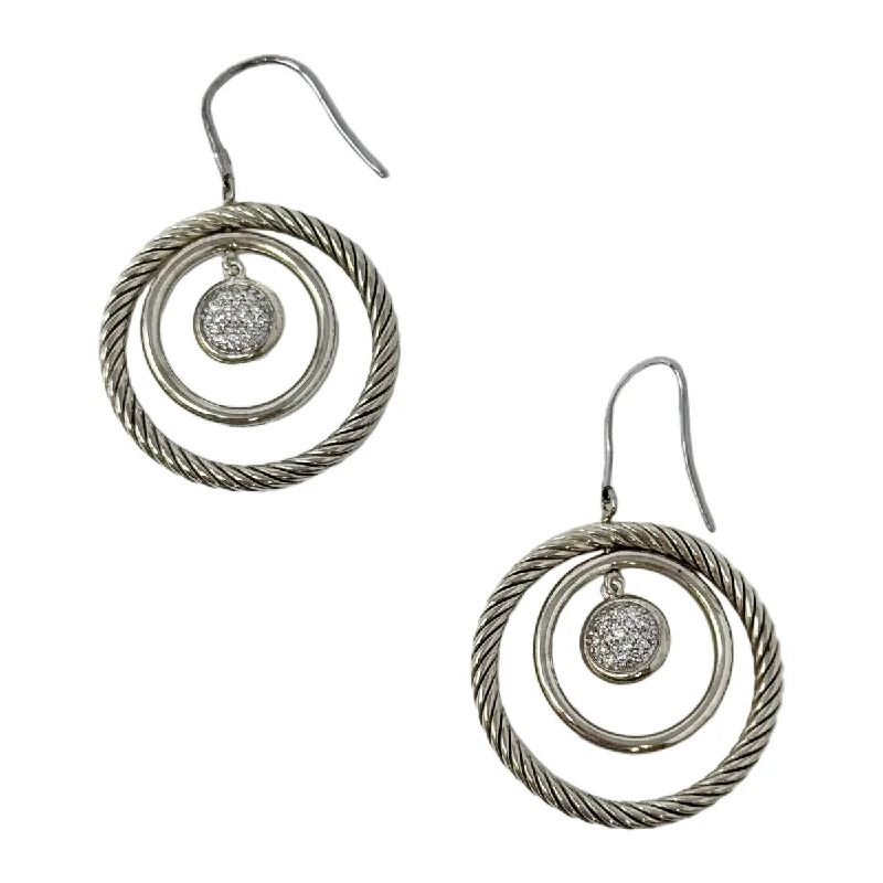 Ladies earrings soft glow styles-David Yurman Two-tone Mobile Circle Diamond Earrings