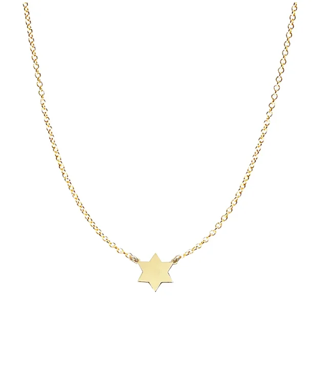 Ladies necklaces uniform width styles-Golda Star of David Necklace