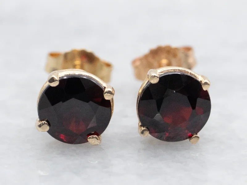 Ladies earrings super large hoops-Garnet Stud Earrings