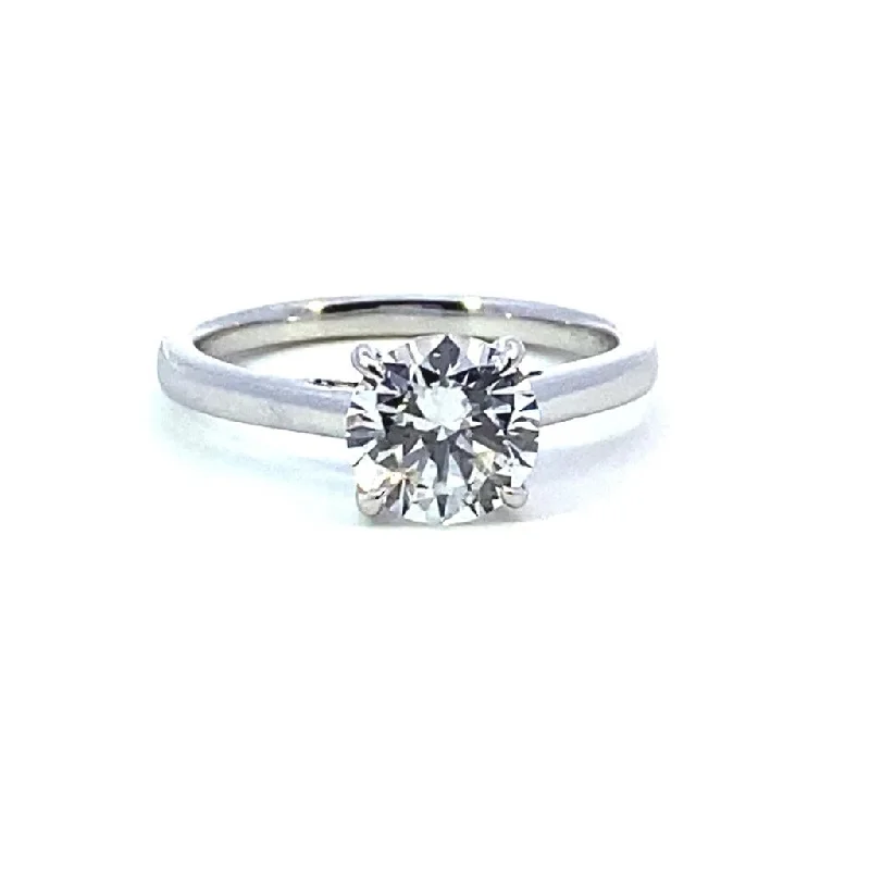 Ladies engagement rings celebrity styles-14K White Gold 1.54ctw Round Lab Diamond Solitaire Engagement Ring