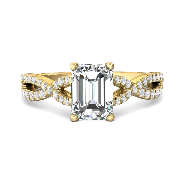 Ladies engagement rings timeless solitaires-Diamond Twist Engagement Ring