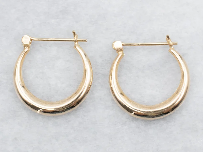 Ladies earrings jewelry care tips-Tapered Gold Hoop Earrings