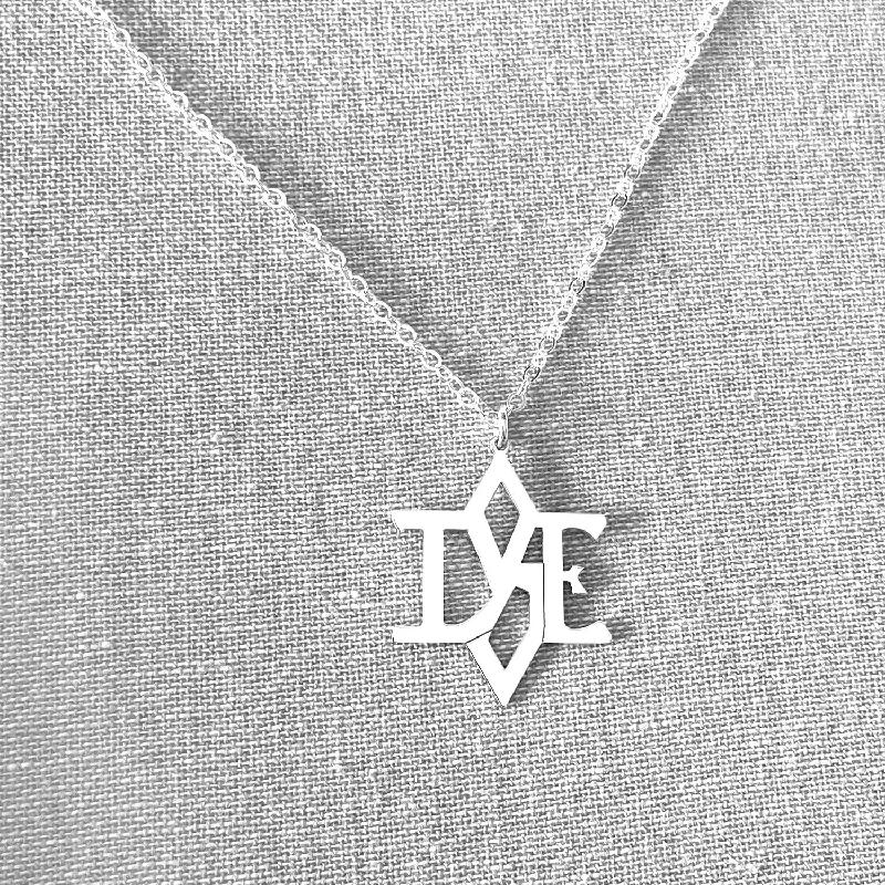 Ladies necklaces sculptural pendant shapes-Love Star of David Necklace