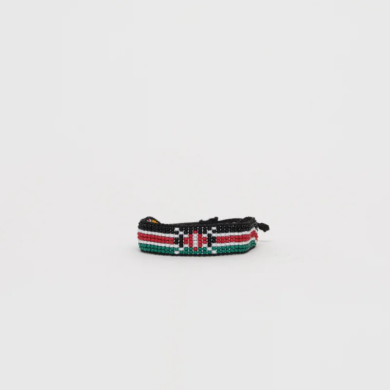 Ladies bracelets customer review favorites-Woven Kenya Flag Bracelet