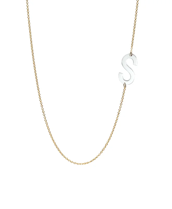 Ladies necklaces contemporary classic designs-Juno Initial Necklace