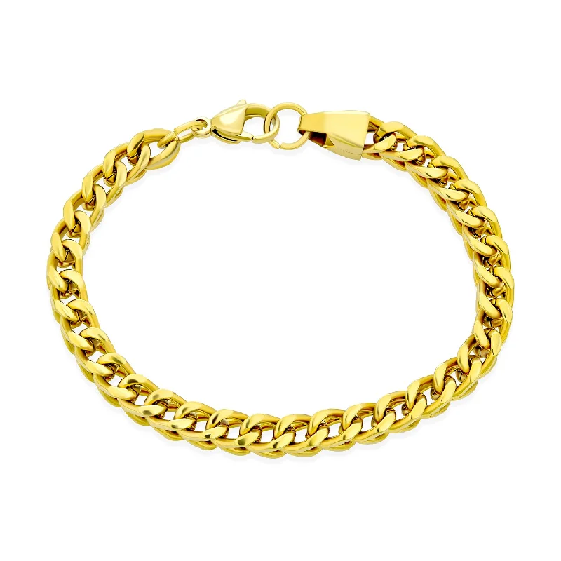 Ladies bracelets long-lasting bracelets-Unisex Classic Curb Chain Link Bracelet Silver Gold Plated 6MM Multiple Sizes