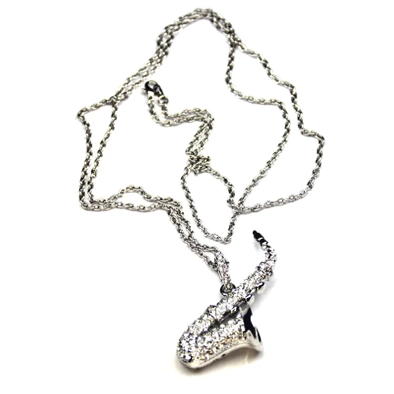 Ladies necklaces light feel styles-Saxophone Pendant Necklace