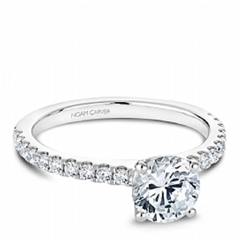 Ladies engagement rings store locations-14K White Gold 0.28ctw Diamond Classic Engagement Ring Mounting