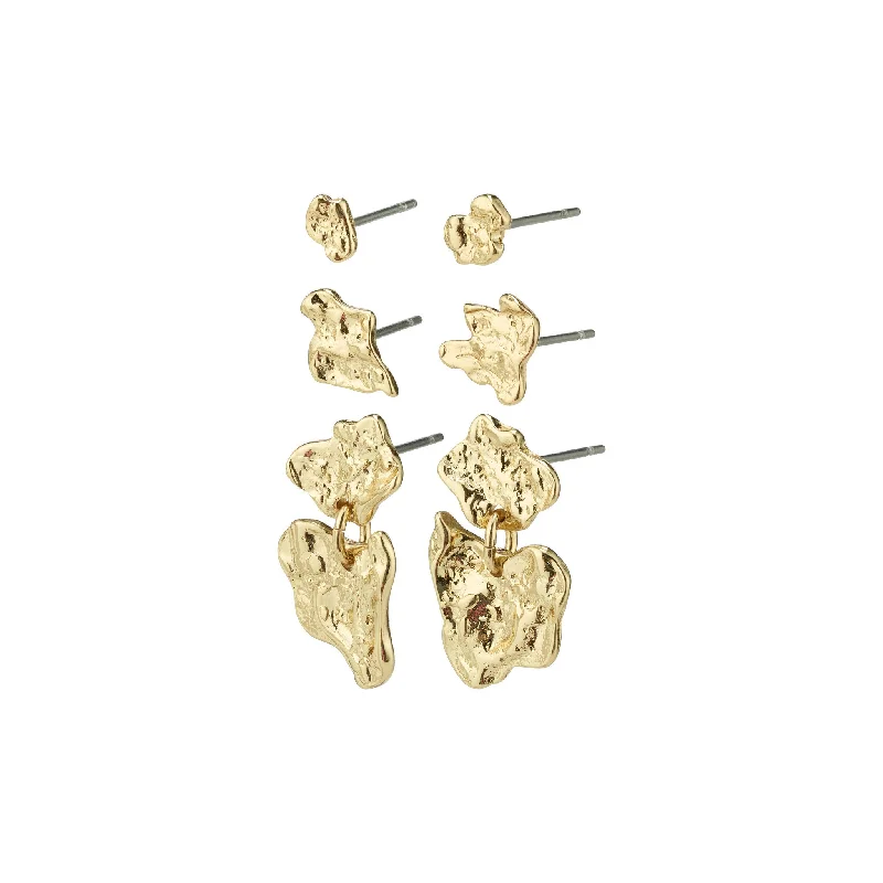 Ladies earrings earthy tone designs-Horizon Gold Plated Earring Set