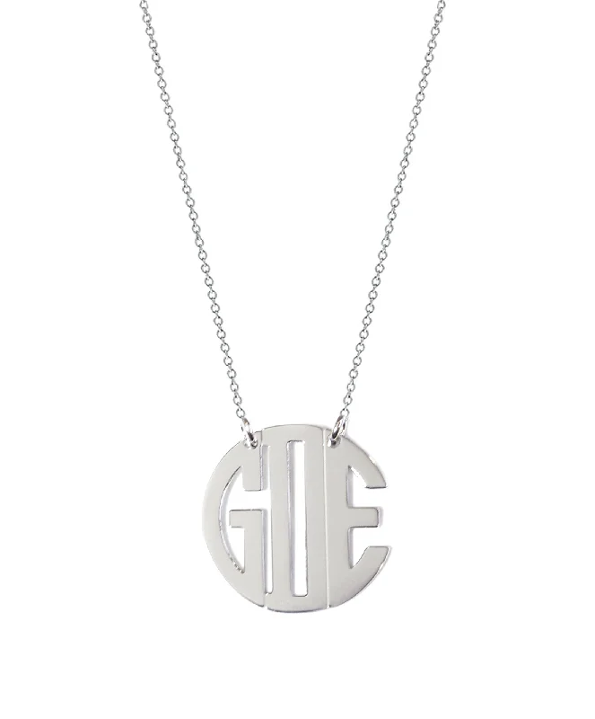 Ladies necklaces impressionist vibe necklaces-Monogram Block Necklace