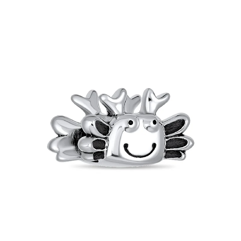 Ladies bracelets top jewelry brands-Nautical Travel Charm Bead Sterling Silver Crab for European Bracelet