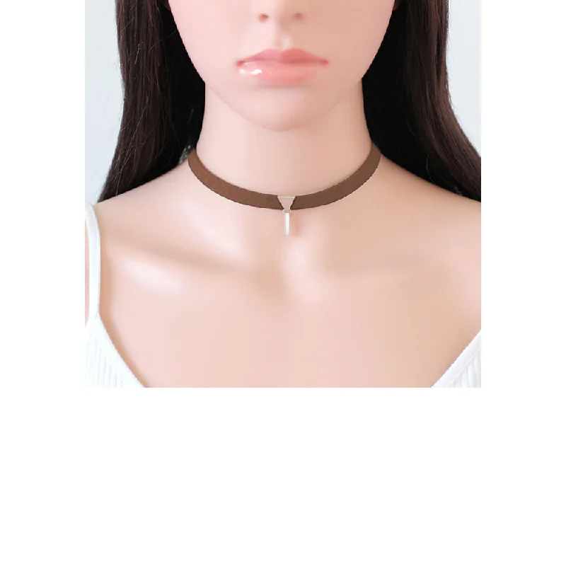 Ladies necklaces customer review favorites-Sexy Sparkles Coffe Velvet Choker Necklace for Women Girls Gothic Choker Bolo Tie Chokers