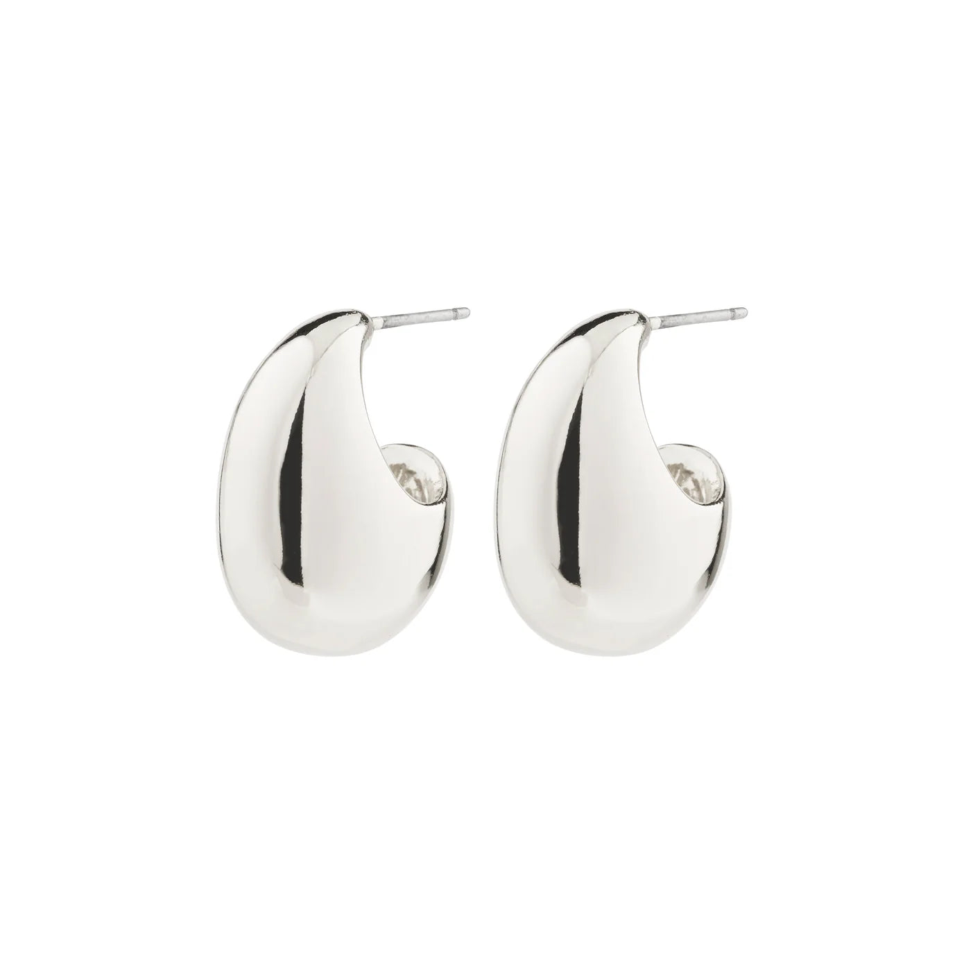 Ladies earrings minimalist art styles-Intent Silver Plated Earrings