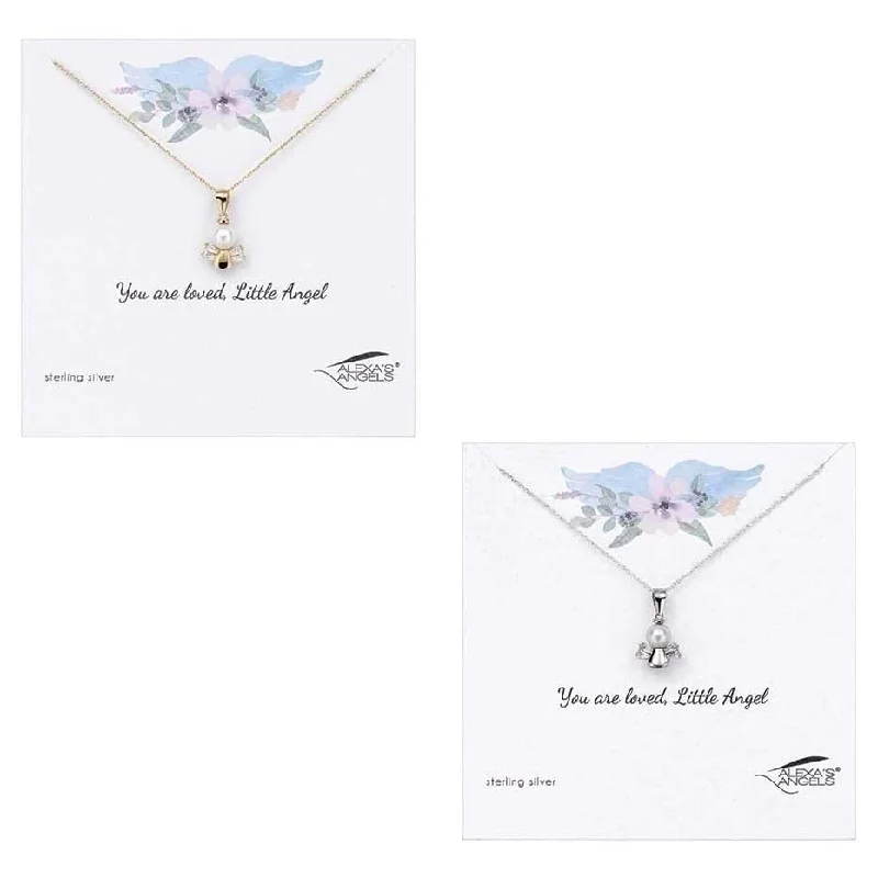 Ladies necklaces memory-inspired pieces-Angel Necklace Sterling Silver