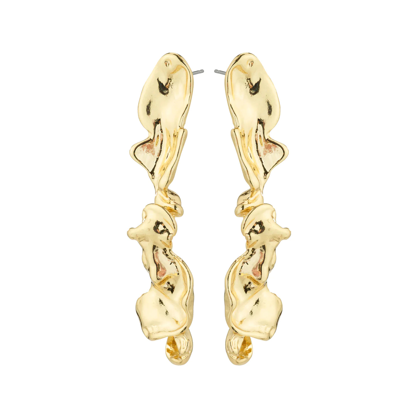 Ladies earrings Asian cultural styles-Pulse Gold Plated Earrings