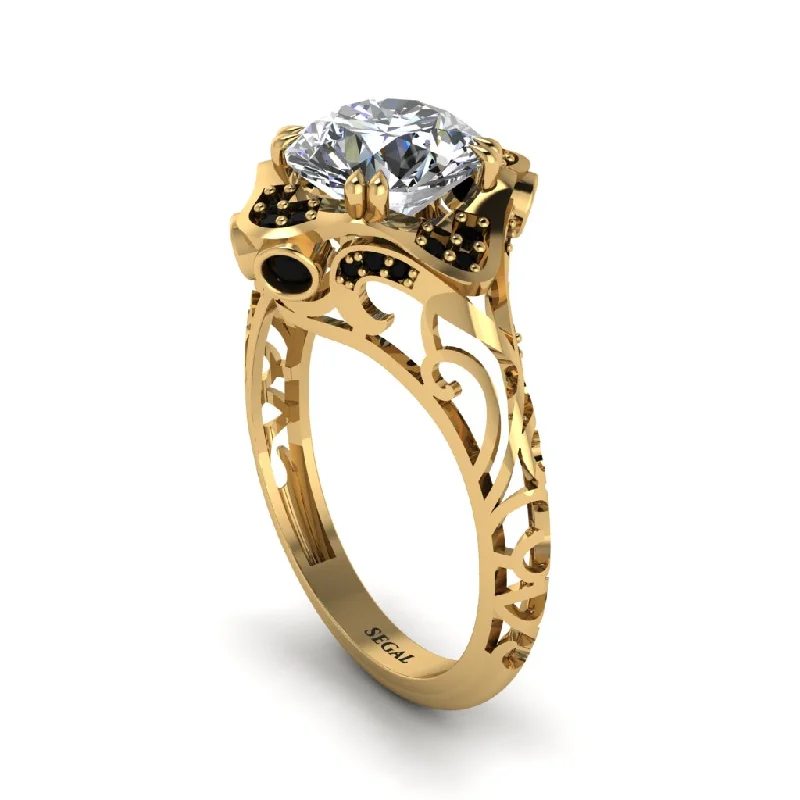 Ladies engagement rings discount offers-Diamond Ornate Filigree Engagement Ring - Evie No. 31